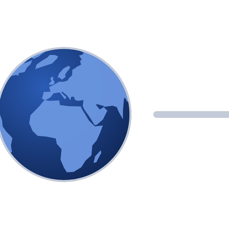 Mark: globe and line