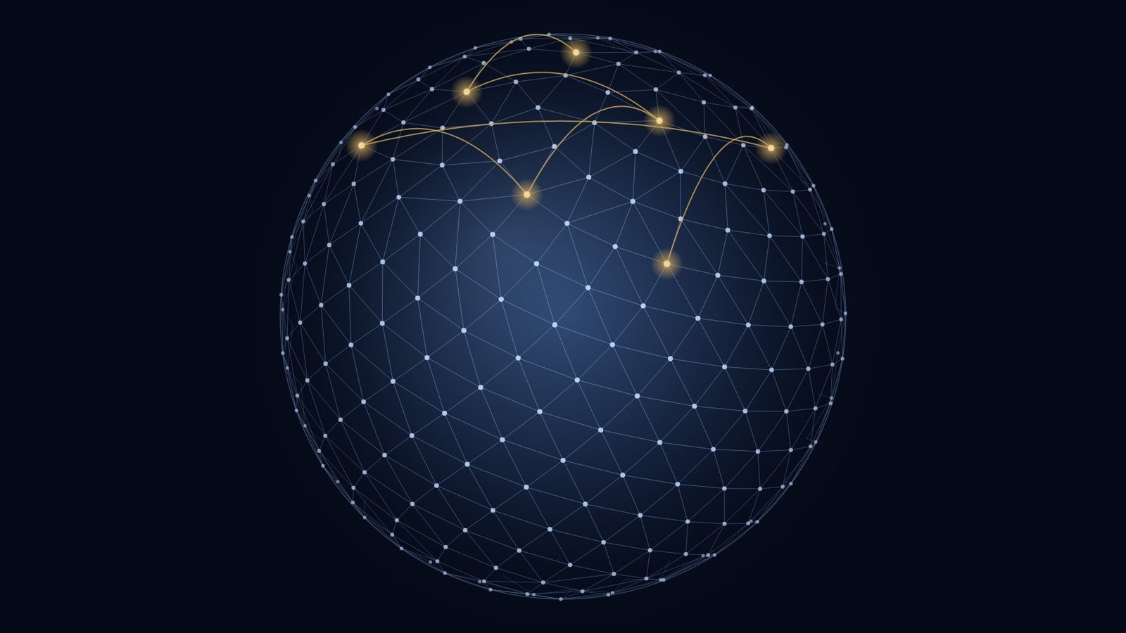 A glowing globe with connected points of light